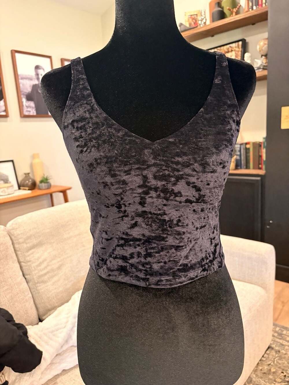 Lululemon Crushed Velvet Align Tank Top Black/blue Size 6